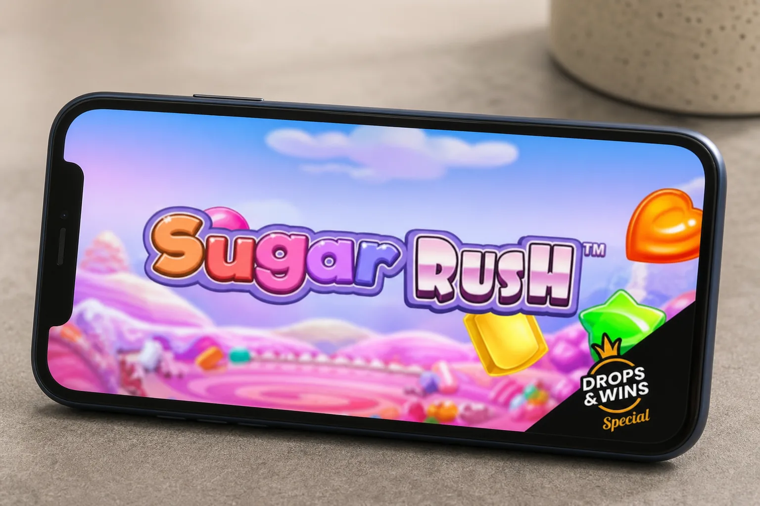 Sugar Rush screenshot - candy cluster win with 32x multiplier spot